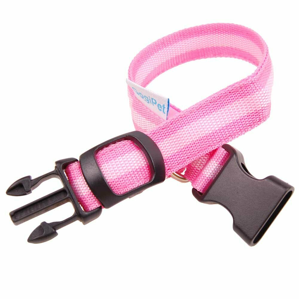GogiPet flash collar pink with energy-saving LED light