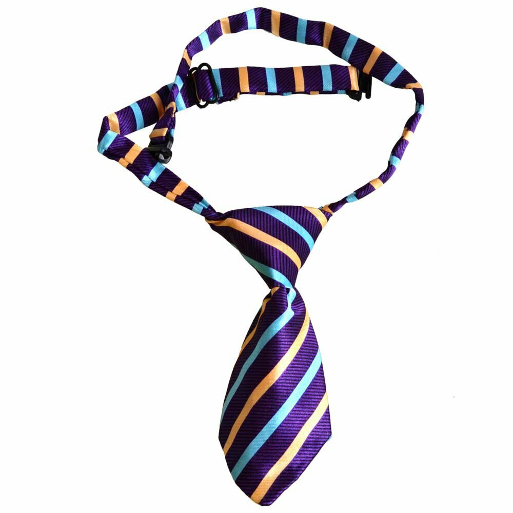 Tie for dogs purple, yellow, blue striped by GogiPet