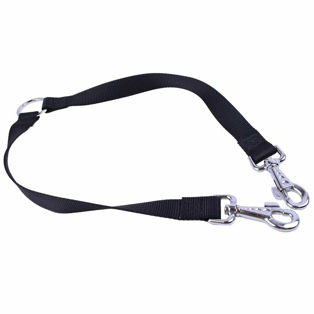 GogiPet ® Super Premium leash splitter black extra wide 2,5 x 45 cm