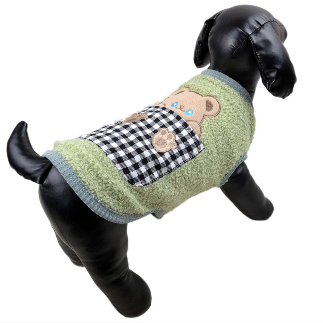 Teddy dog sweater - warm dog sweater green