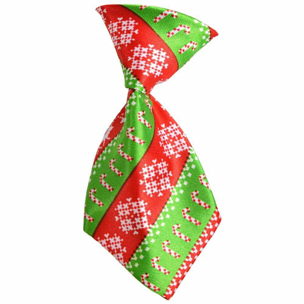 Chrstmas dog tie green red