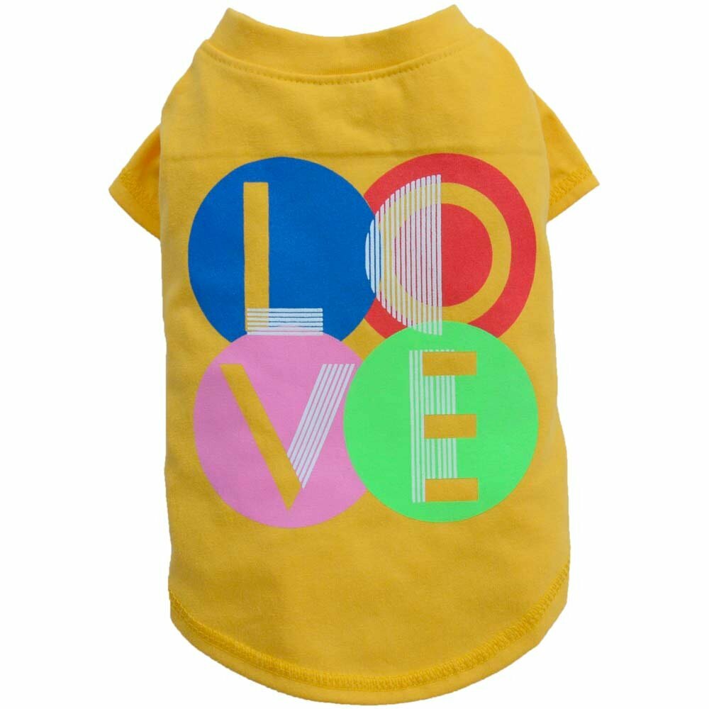 Dogs T-Shirt love me yellow