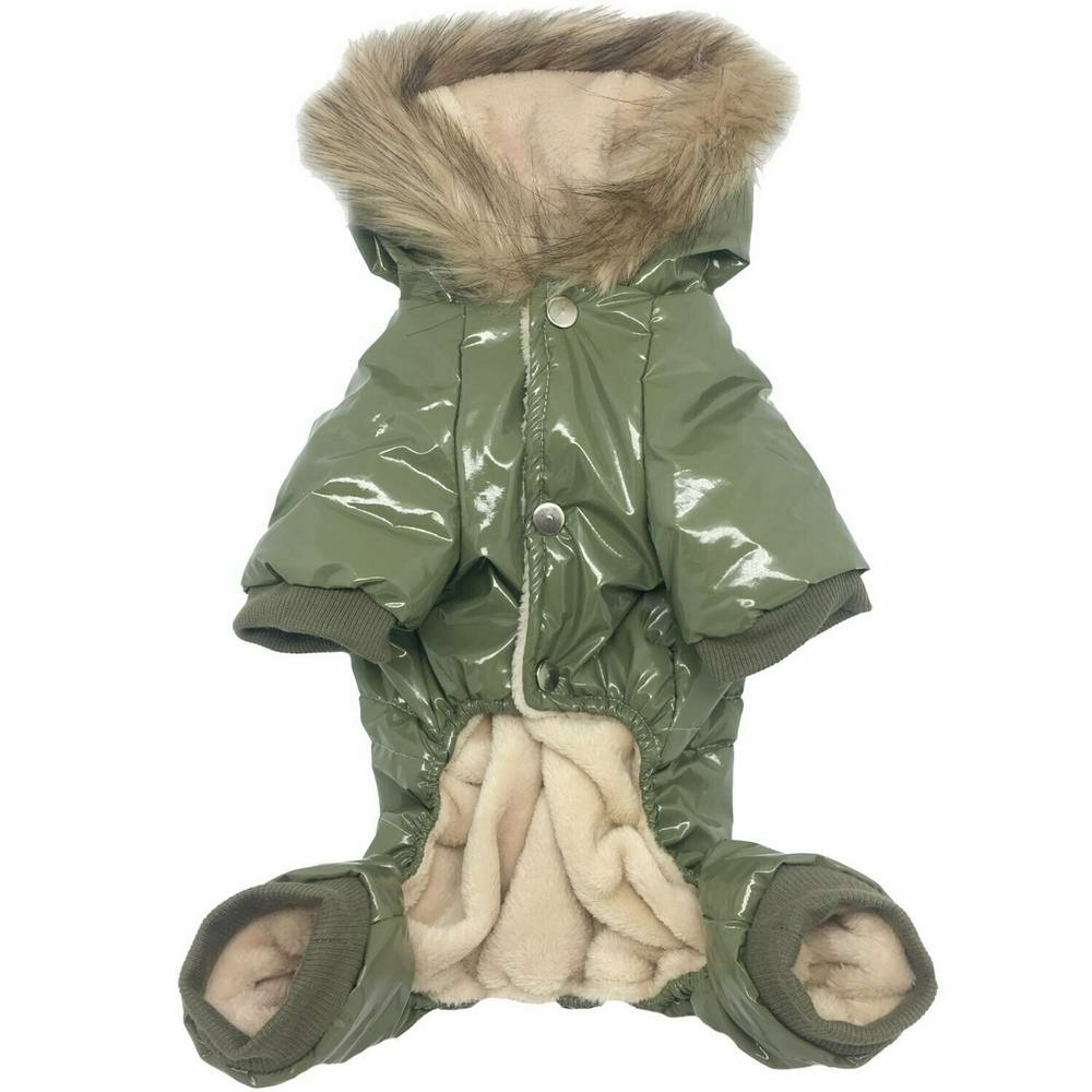 Dog coat Lorenzo Green - warm dog snood suit