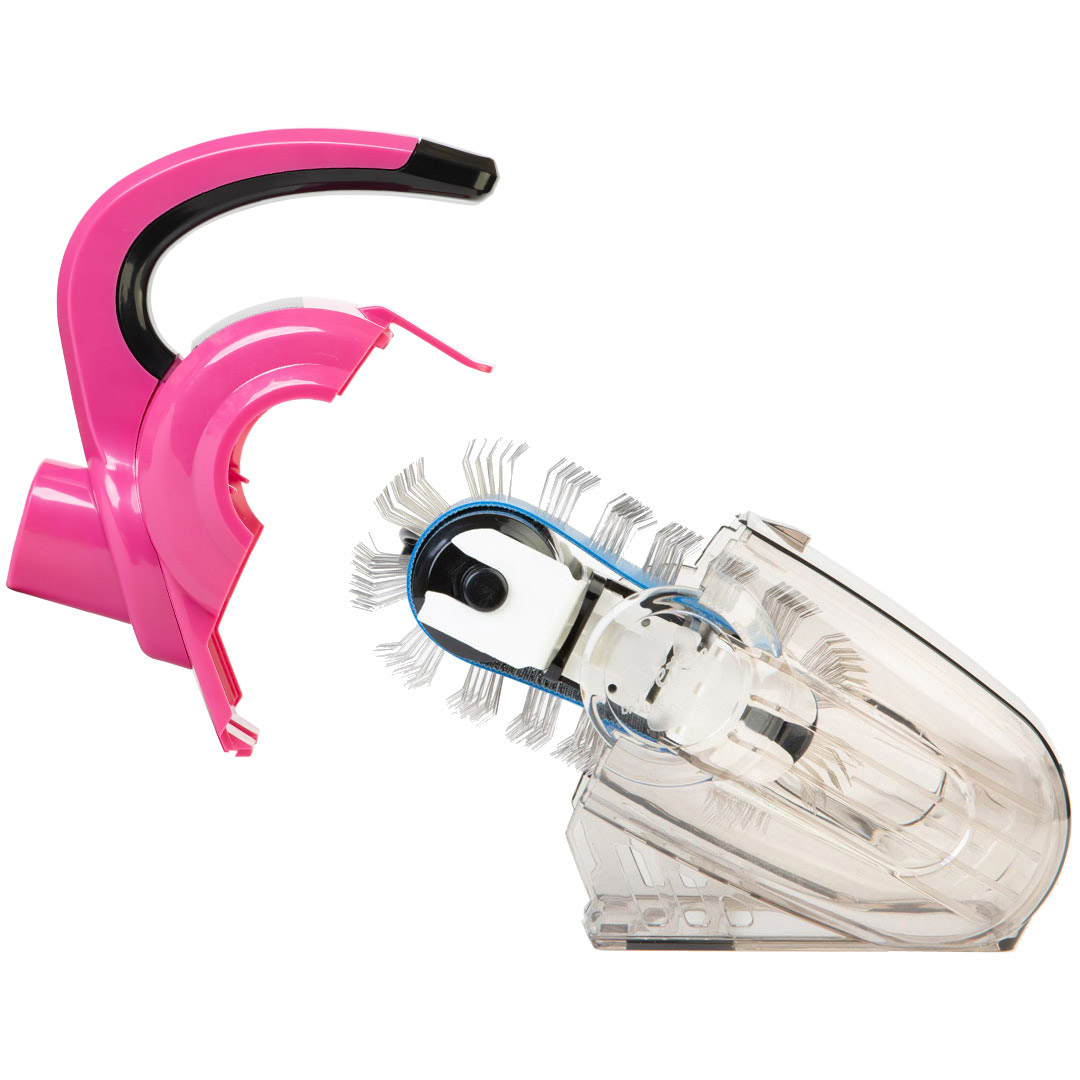 Electric dog brush and de-furring machine - DP Auto Dog Brush Petite Pink - completely dismountable and easy to clean.