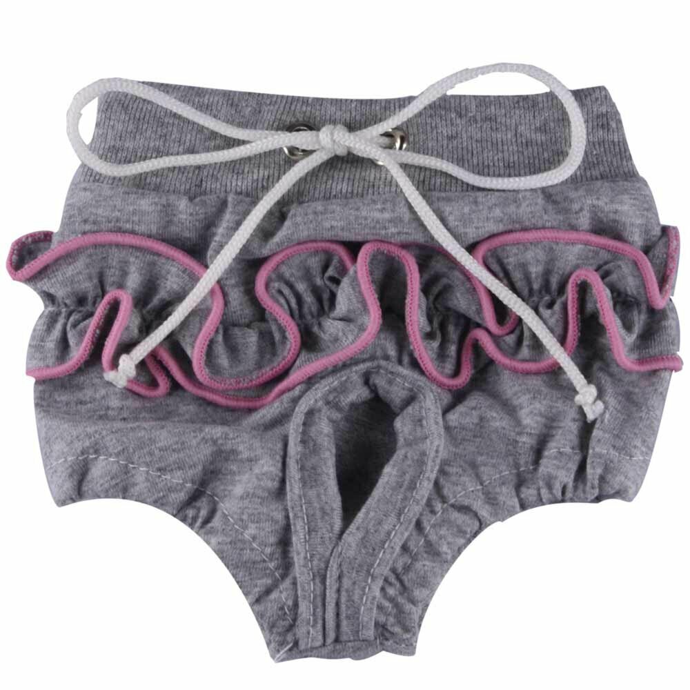 DoggyDolly Protective Panties for Dogs 'Grey - Pink