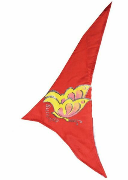 Triangle scarf for dogs - red with butterfly