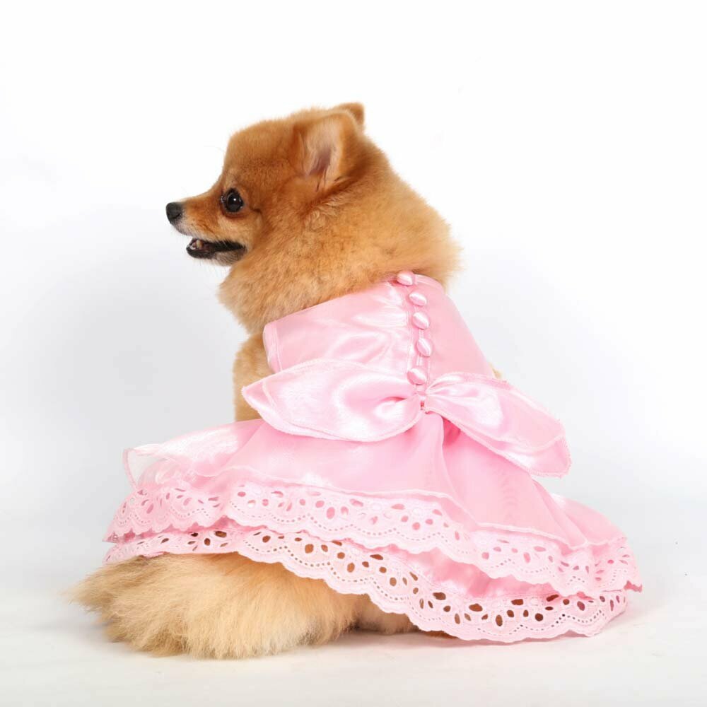 Dog wedding dress pink