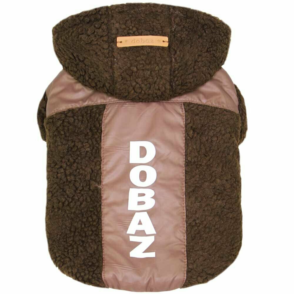Warm dog clothes with hooded brown