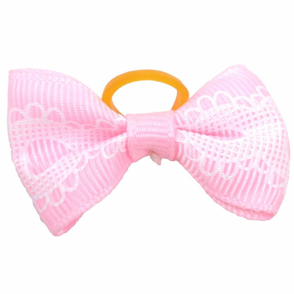 Dog hair bow rubberring "Chiquita pink" by GogiPet