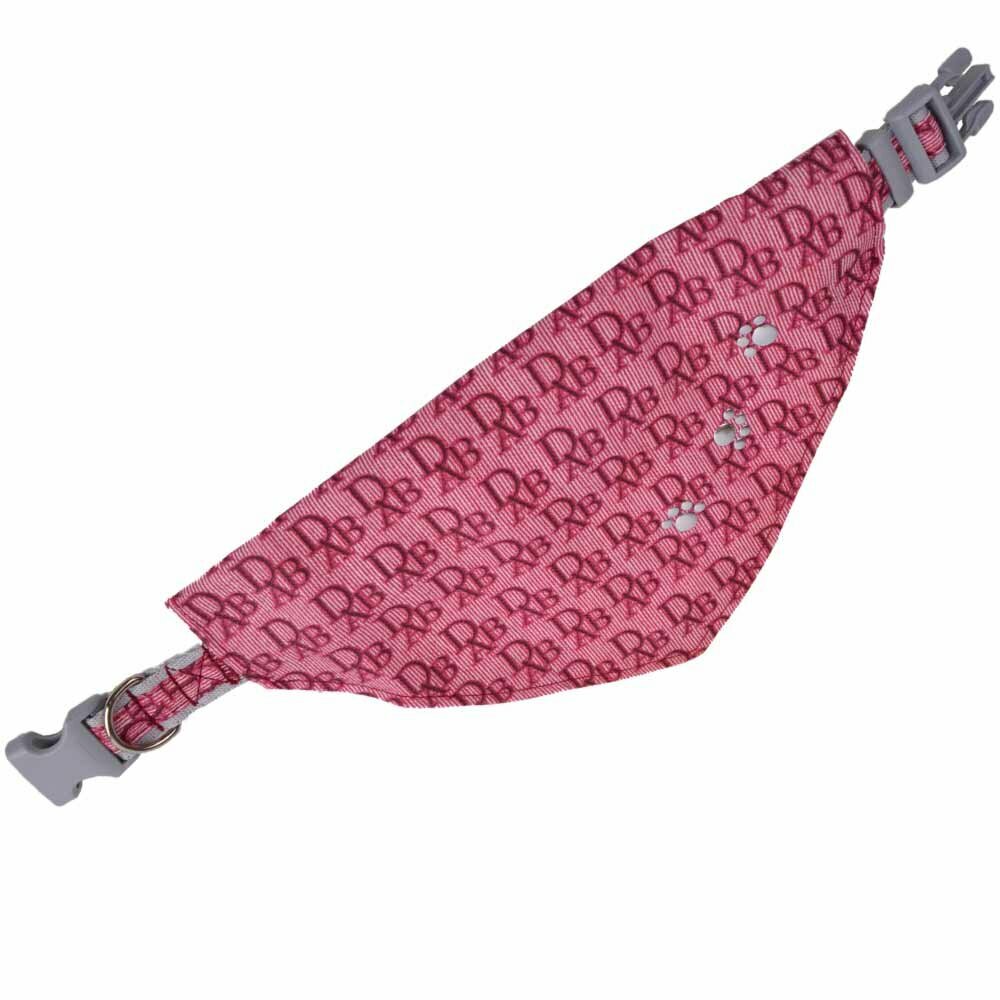 Dogs triangle scarf pink with paws L
