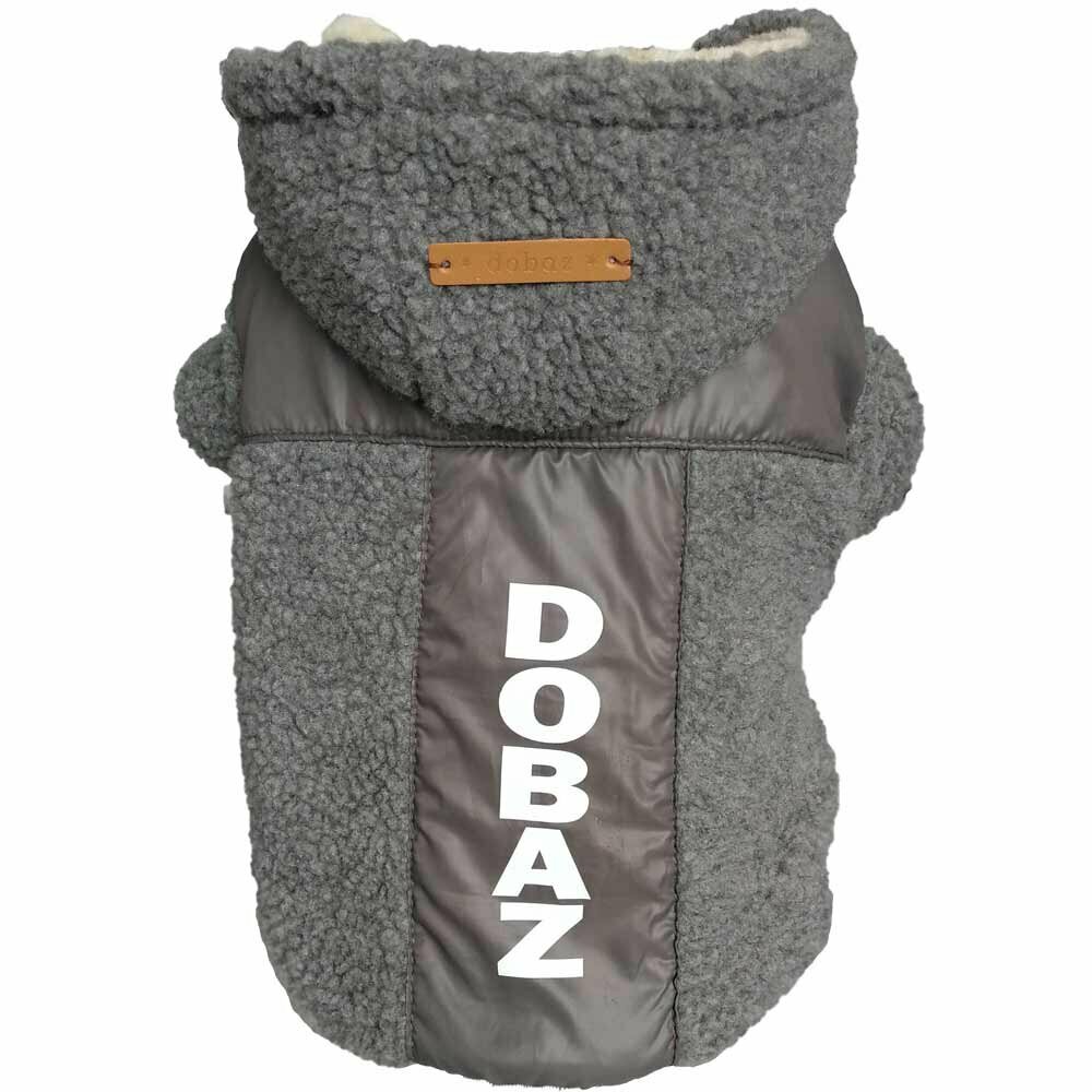 Warm dog cover for the winter - gray anorak for dogs