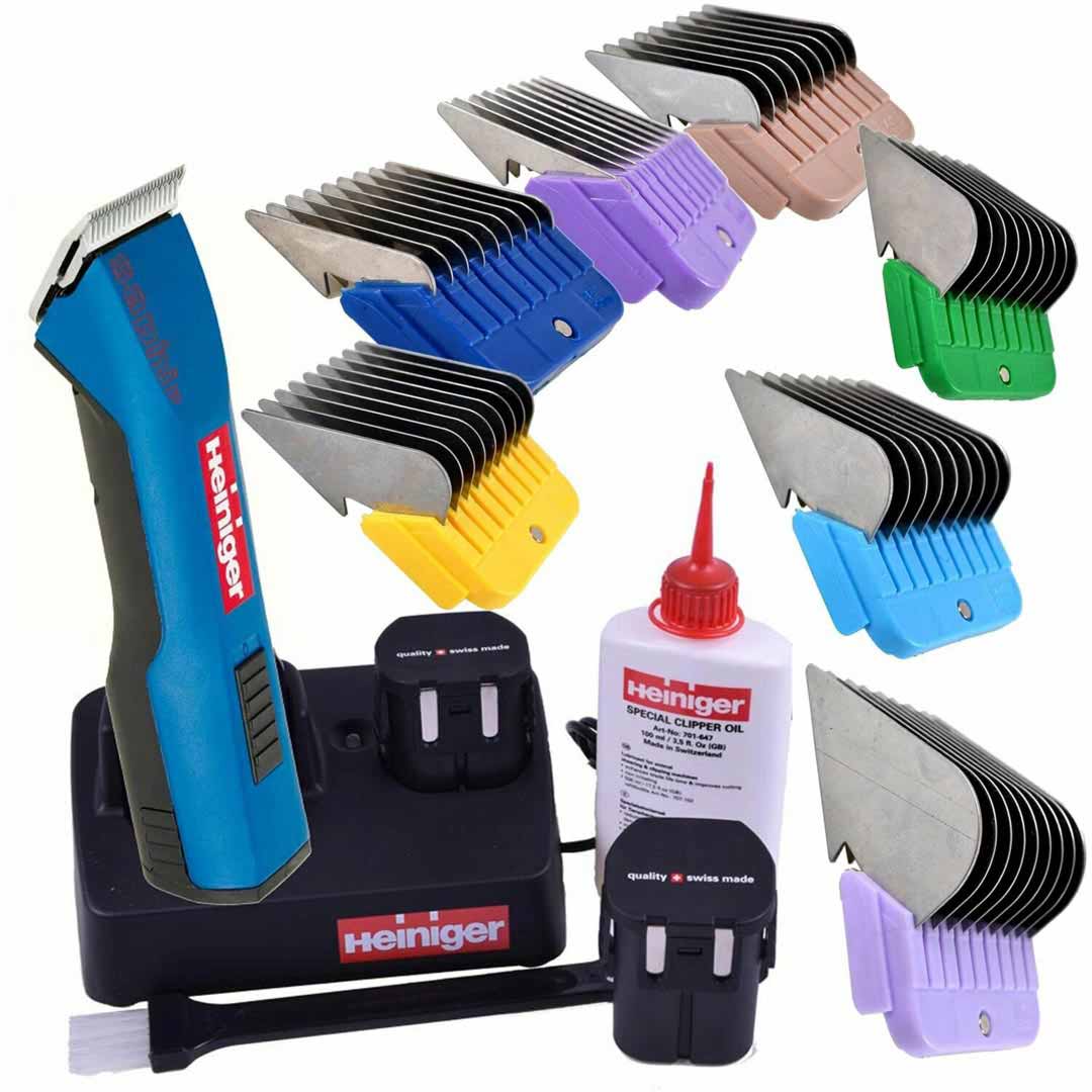 Heiniger Saphir cordless pet clipper with blade and clip-on combs