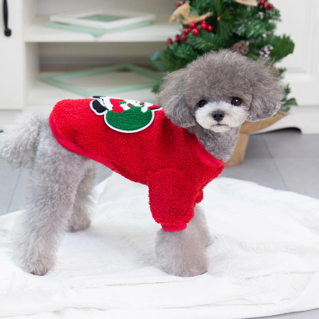 Father Christmas Dog Pullover - Red Father Christmas Sweater