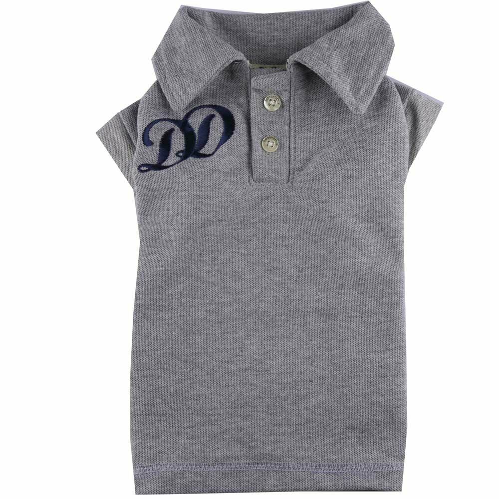 Grey polo shirt for pugs, French bulldogs and co. by DoggyDolly FP-T396