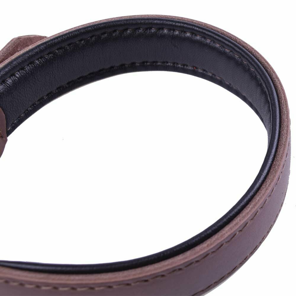 Dog collar with 2 layers of leather robust and soft
