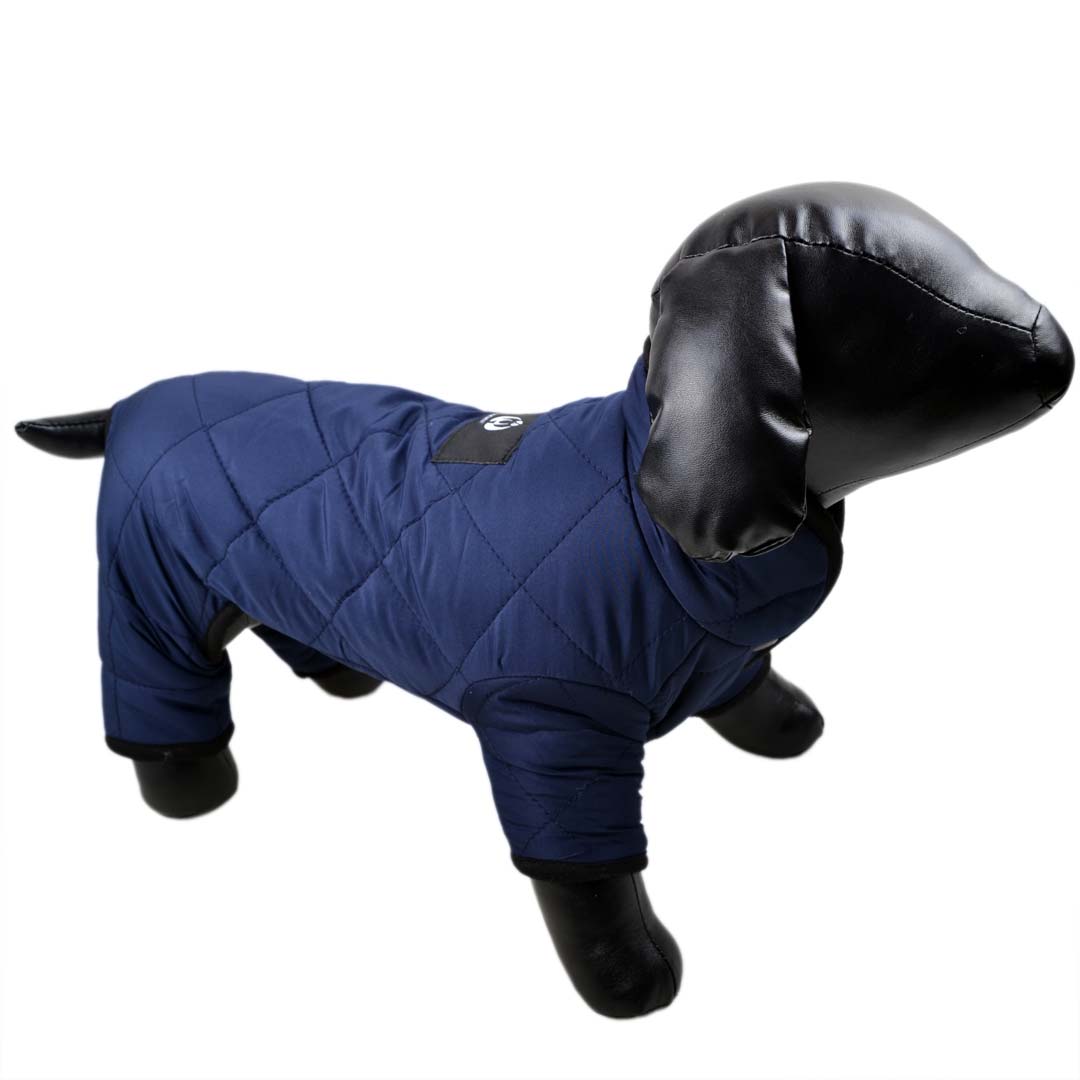 Dark blue snowsuit - warm dog clothing for the winter