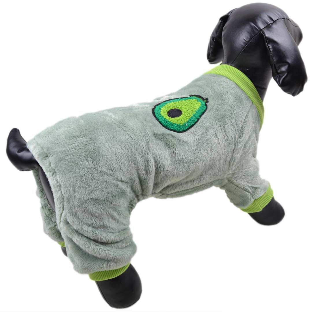 Dog pyjamas and dog joggers in green Niki fabric