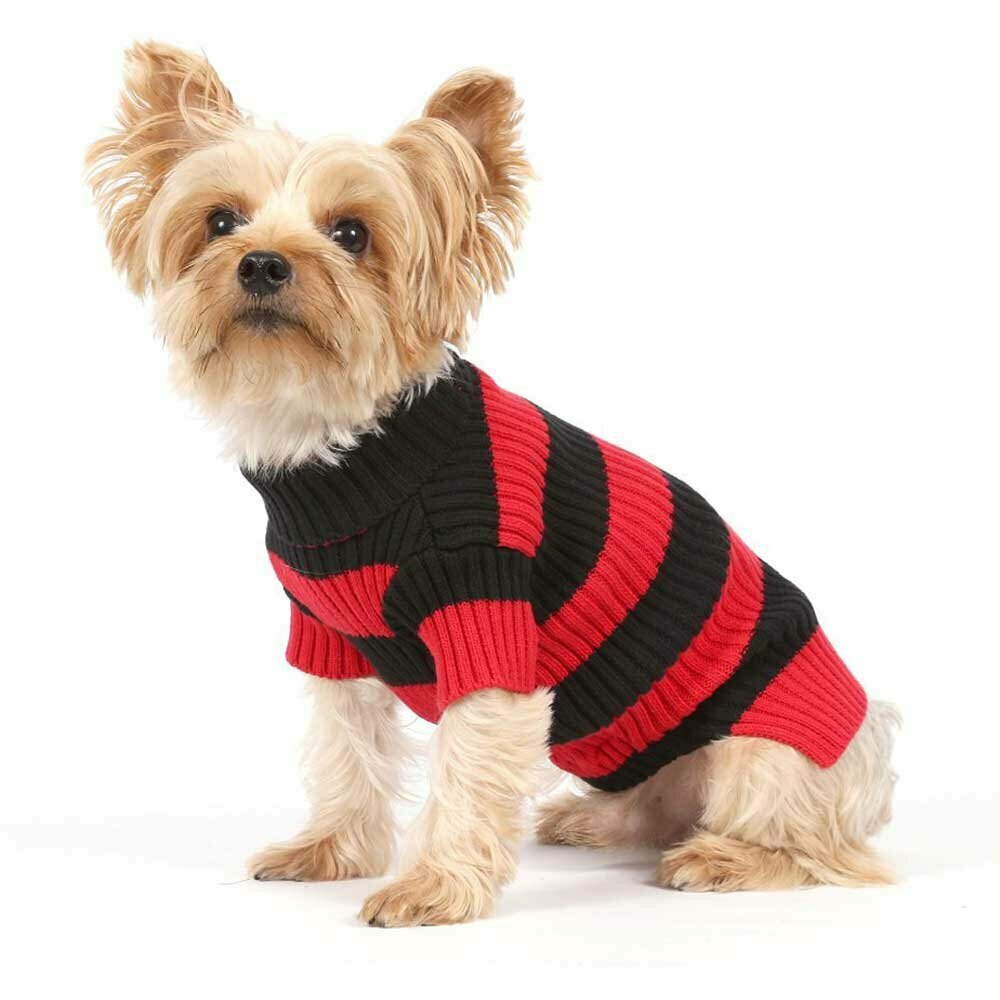 Black red striped sweater from DoggyDolly W274