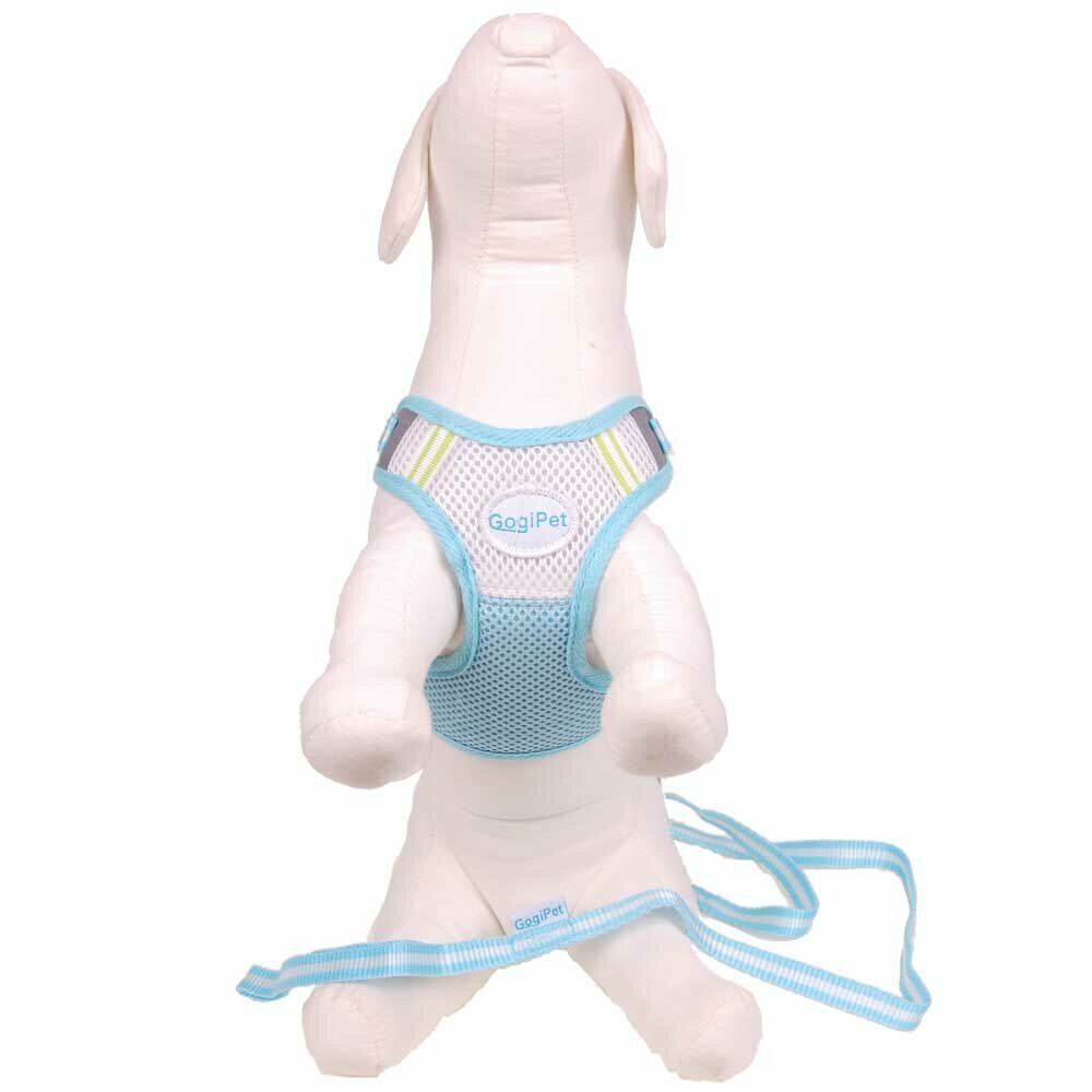 GogiPet ® Dog Harness with Leash Set - light blue Soft Harness