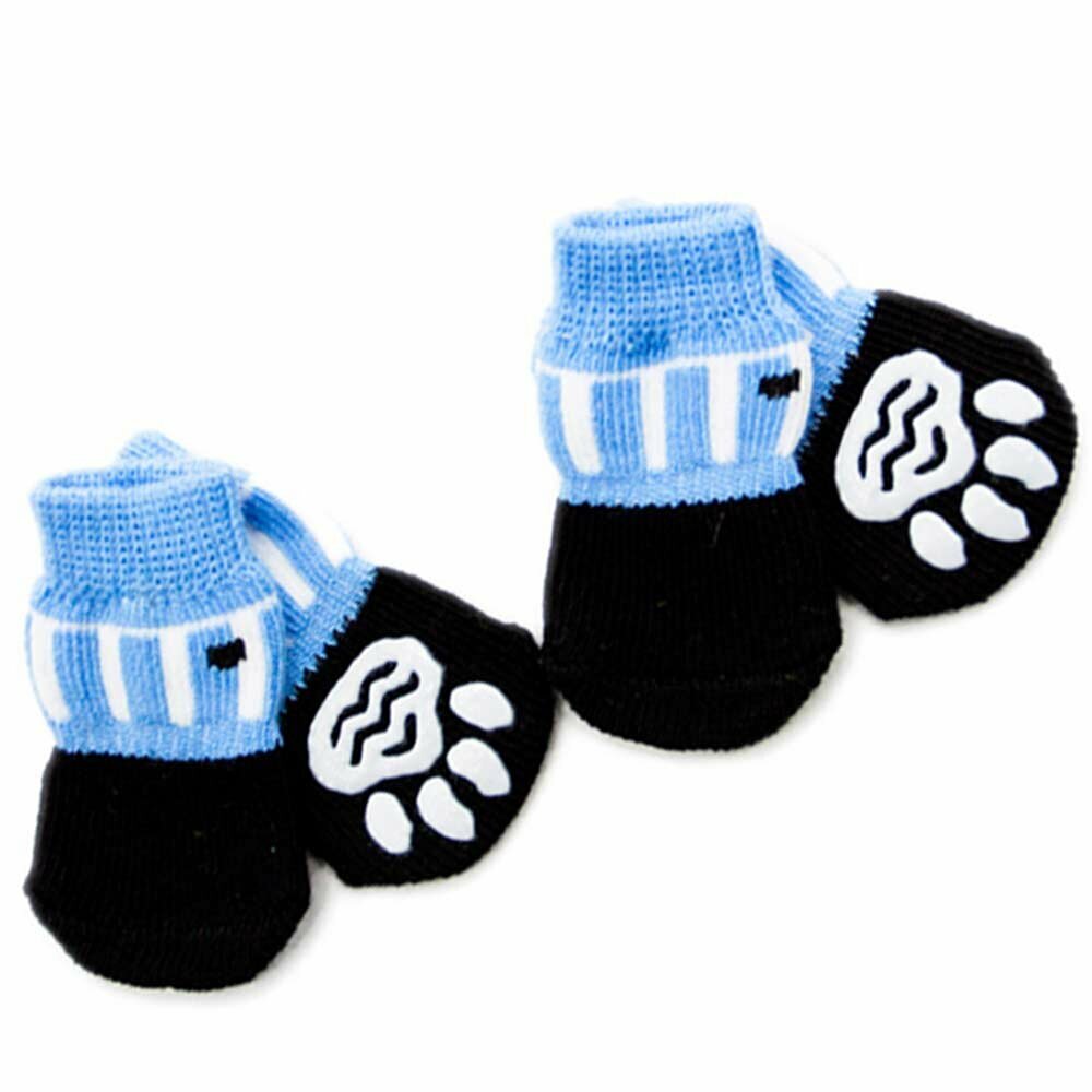 GogiPet dog socks blue with anti-slip coating
