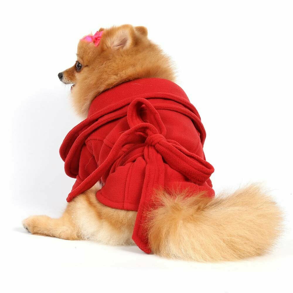 Warm red fleece dog coat by DoggyDolly W311