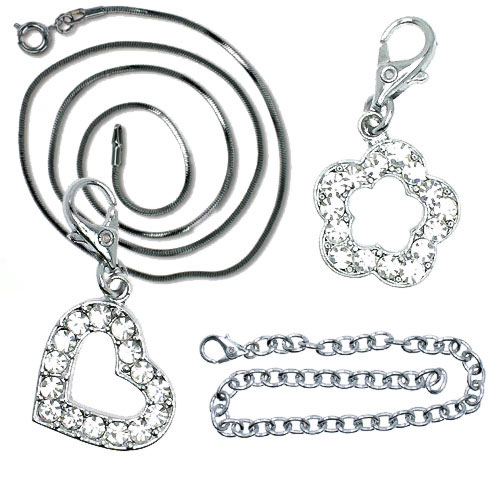 Charm bracelet, necklaces