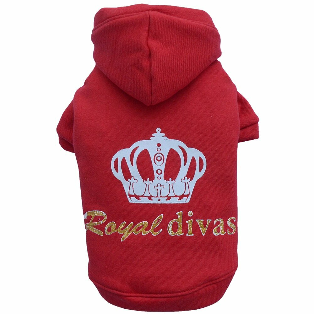 red dog sweater with hood Royal Divas of DoggyDolly W031