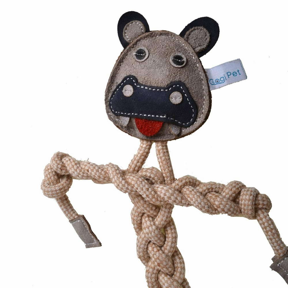 Dog toys made of leather, jute and cotton