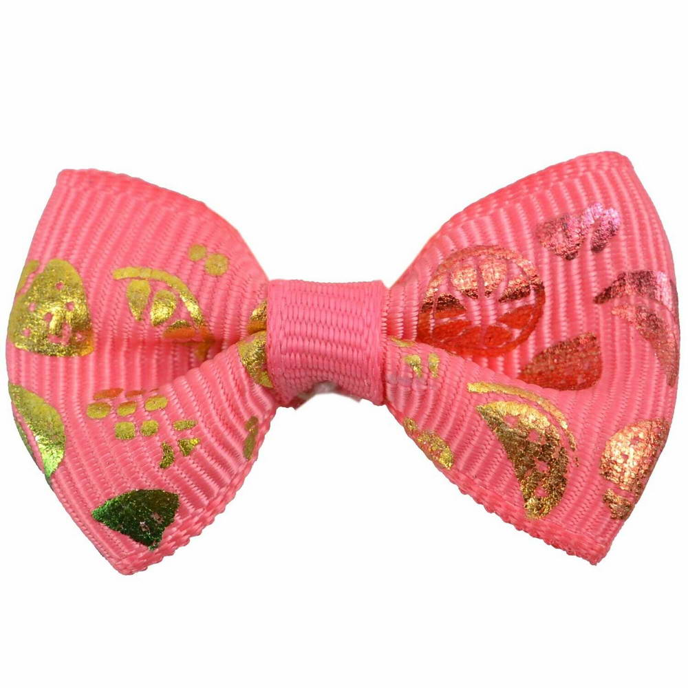 Handmade fruity dog bow salmon by GogiPet