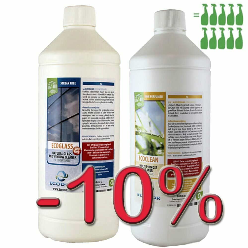 Edodor cleaner savings set - refilling set for EcoGlass and EcoClean -10% discount