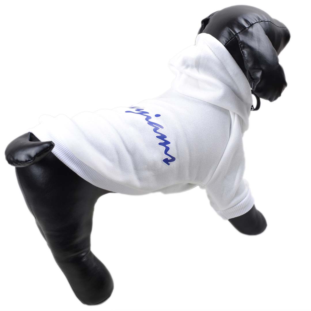 Warm dog jumper with hood for sporty look