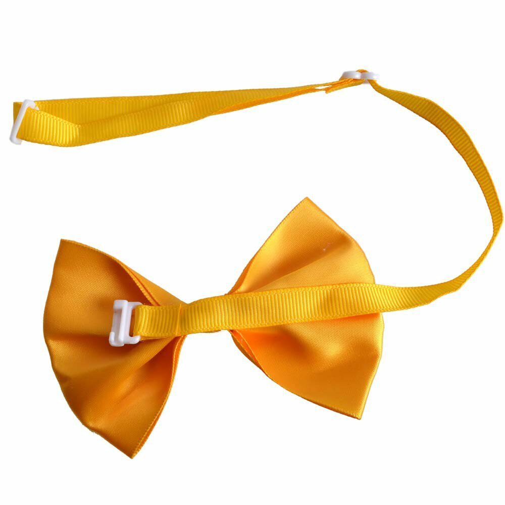 Yellow dog bow tie with quick release