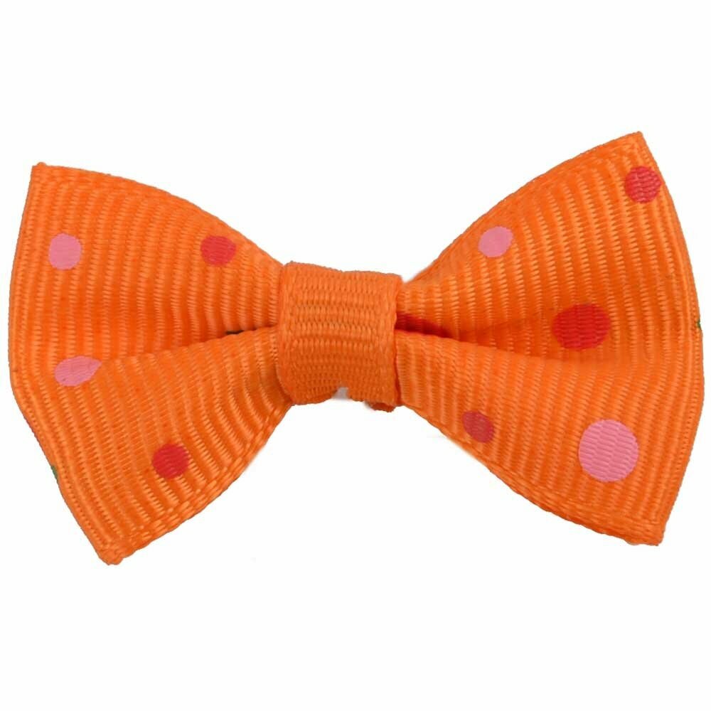 Handmade dog bow orange with strawberries by GogiPet