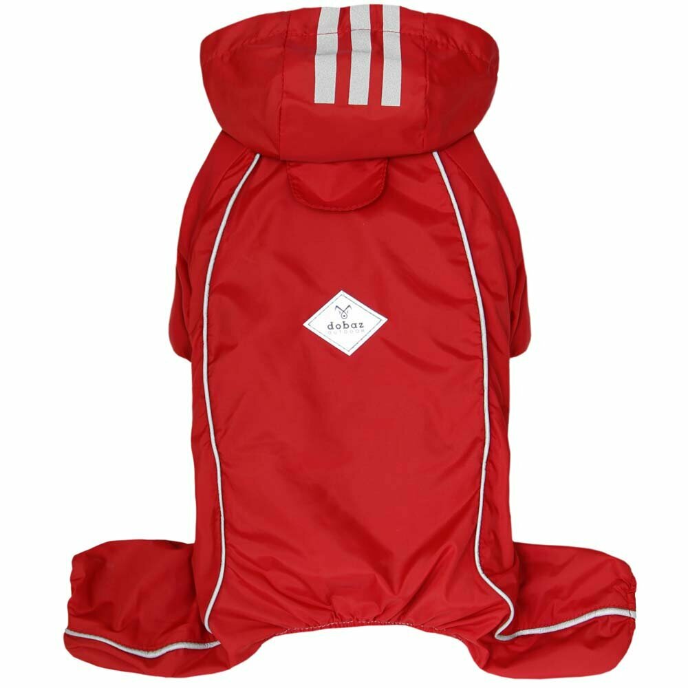 Red dog raincoat with detachable hood