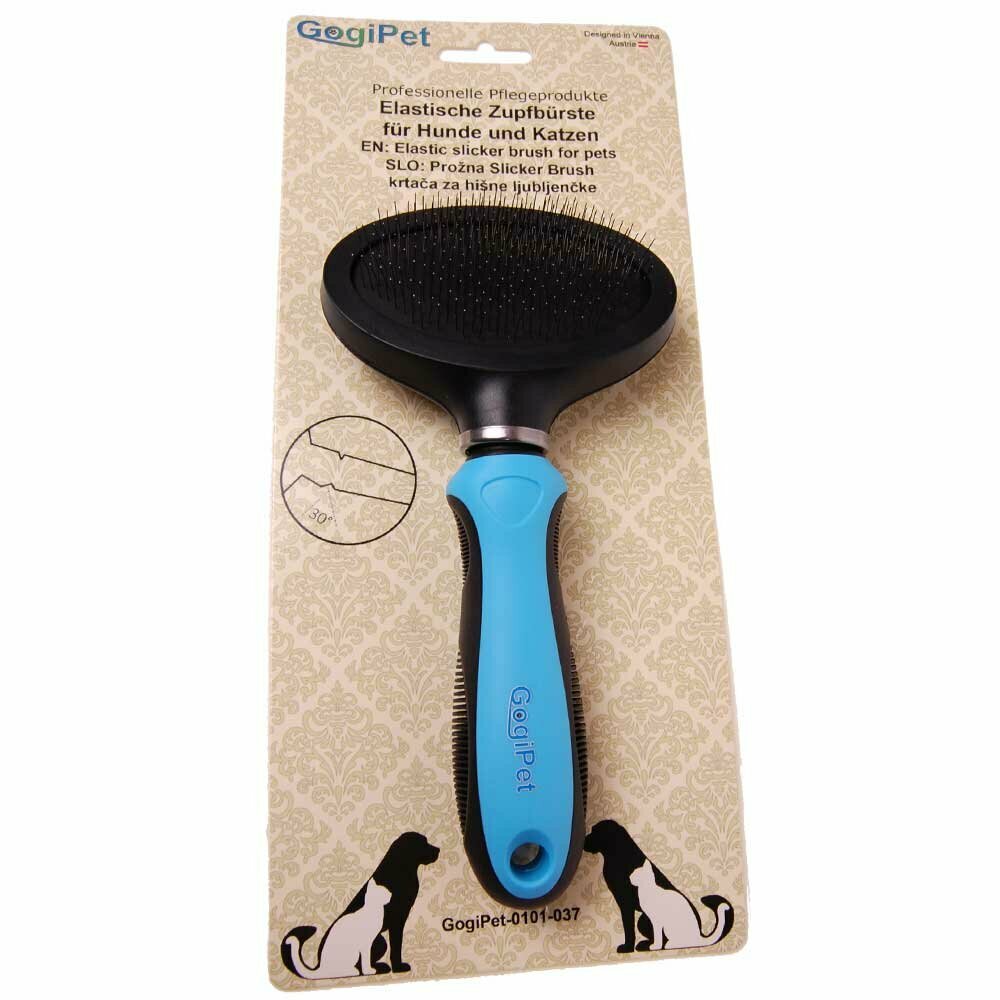 Original GogiPet premium slicker brush with movable brush head - dog brush and cat brush