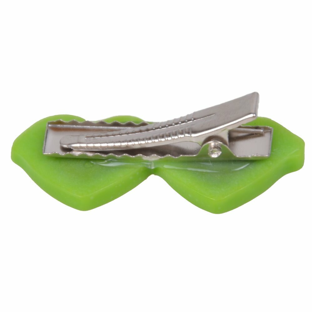 Hair clip for dogs - green dog sunglasses