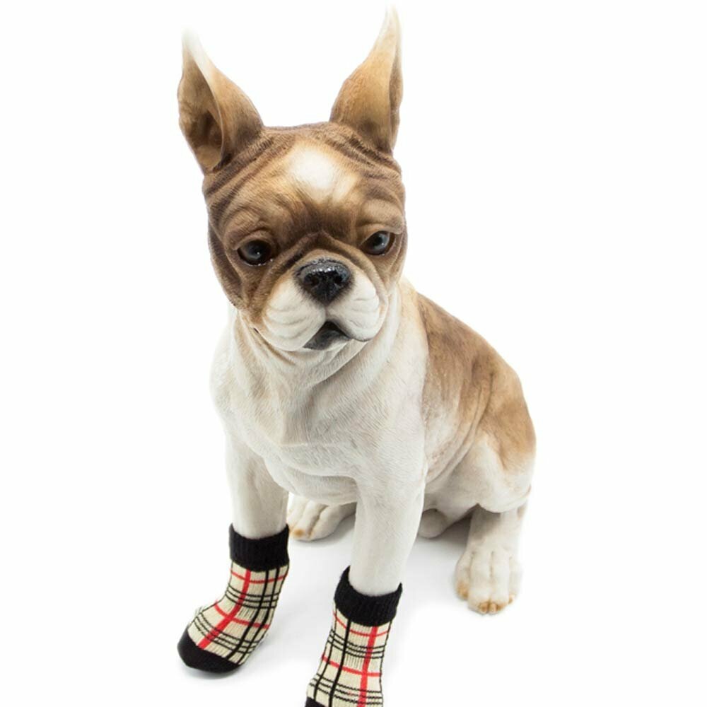 High quality dog socks by GogiPet yellow checked