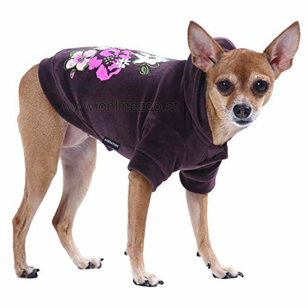 Purple dog sweater with hood - Dog Clothes for Winter
