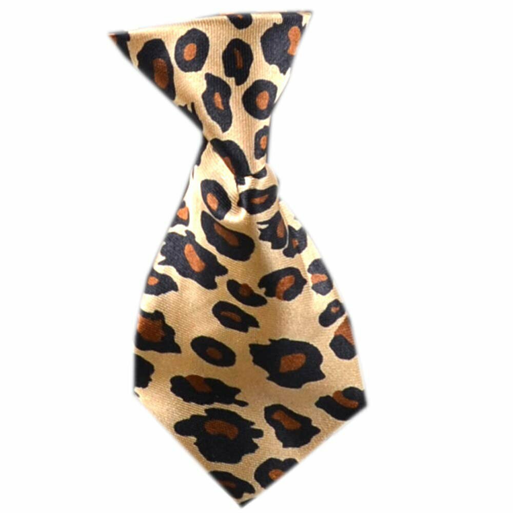 Dog tie leopard brown