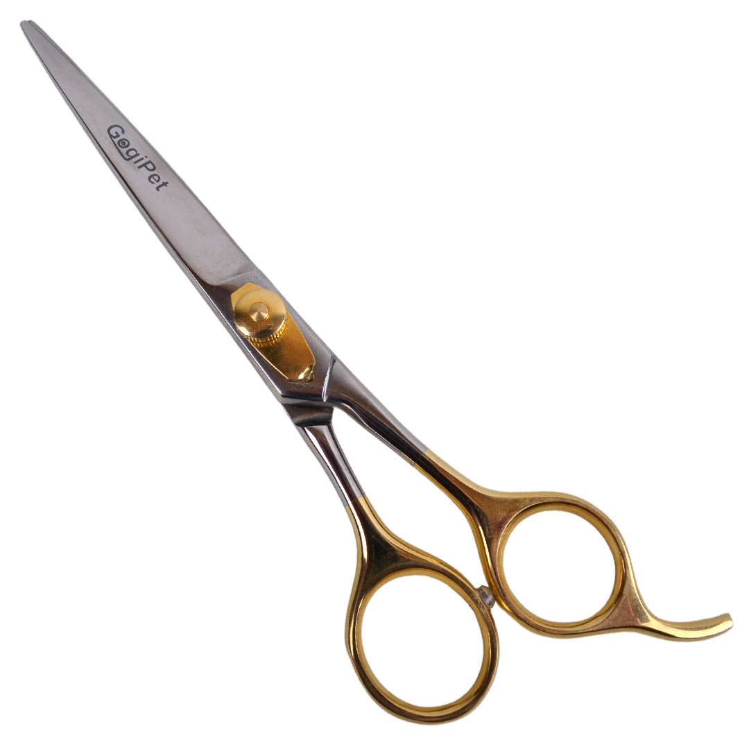 Gold-coloured japanese steel dog scissors Golden Eye 19 cm 7,5 inch