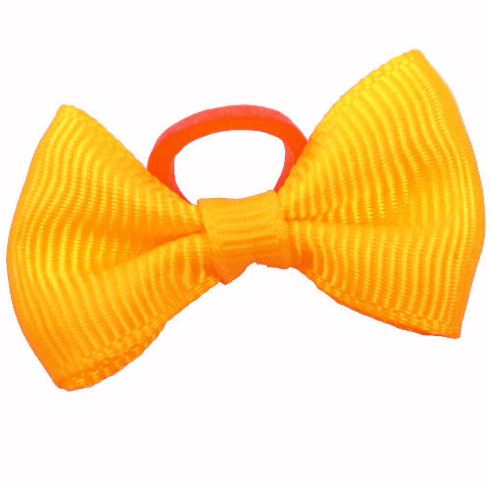 Dog hair bow rubberring "Estela yellow" by GogiPet