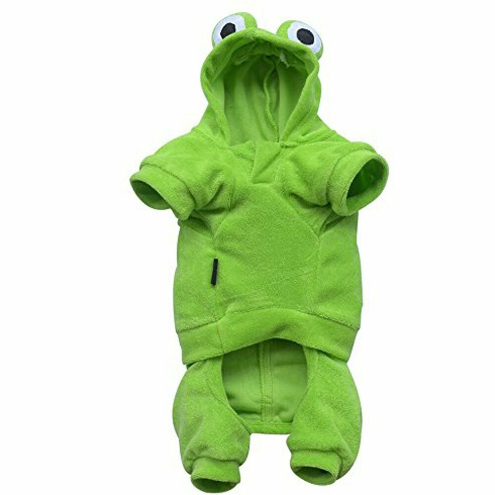 Rear View from DoggyDolly frog suit for dogs