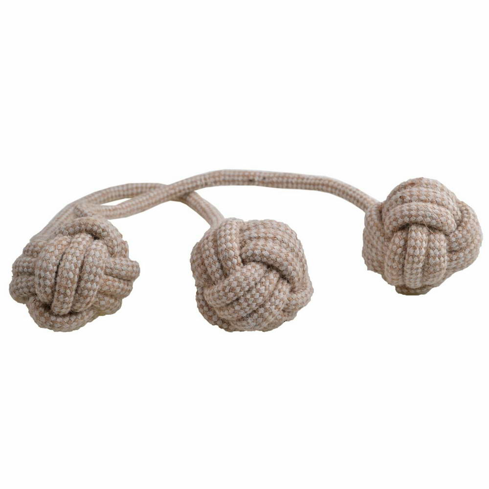Dental rope with 3 balls by GogiPet Nature Toys