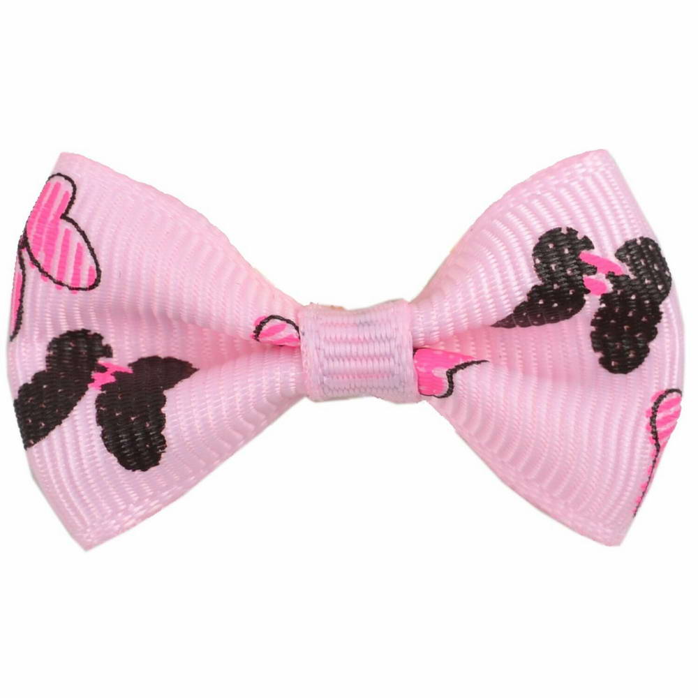 Handmade dog bow "Mariposa light pink" by GogiPet