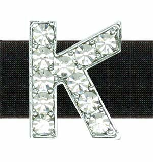 K rhinestone letter with 14 mm