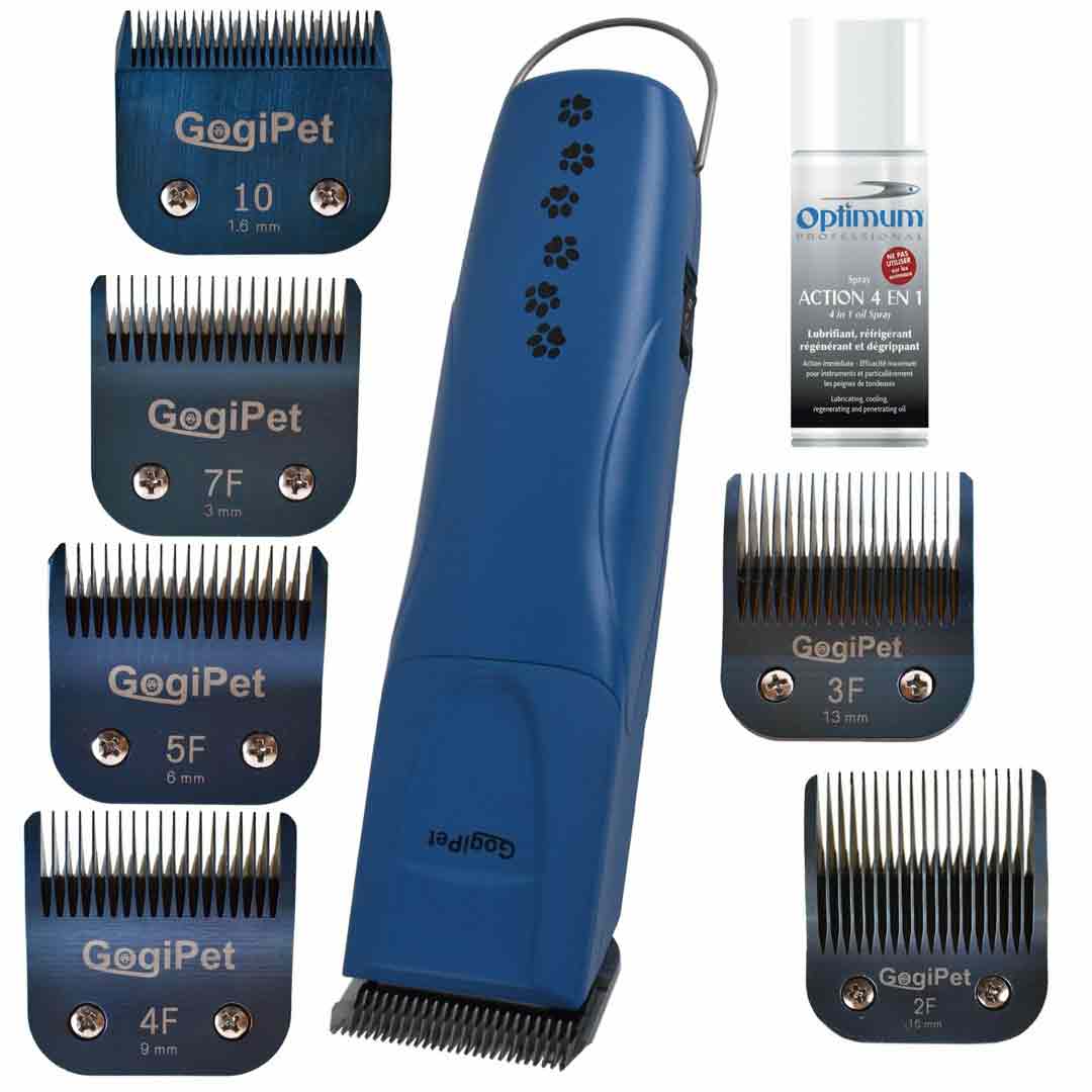 Dog clipper complete with all clipping blades