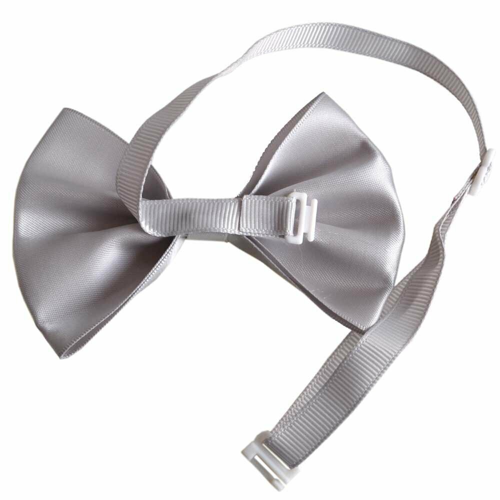 Grey dog bow tie with quick release