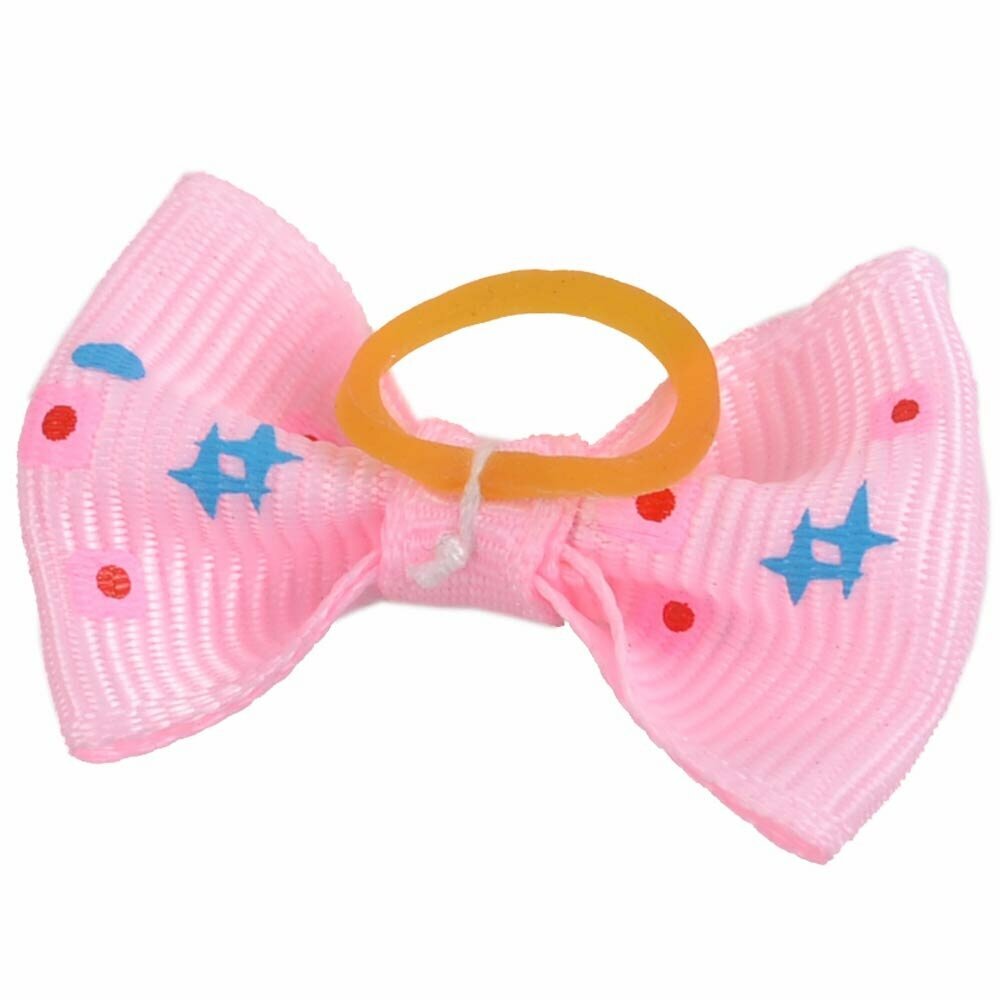 Dog hair bow rubberring "Corazón II light pink" by GogiPet