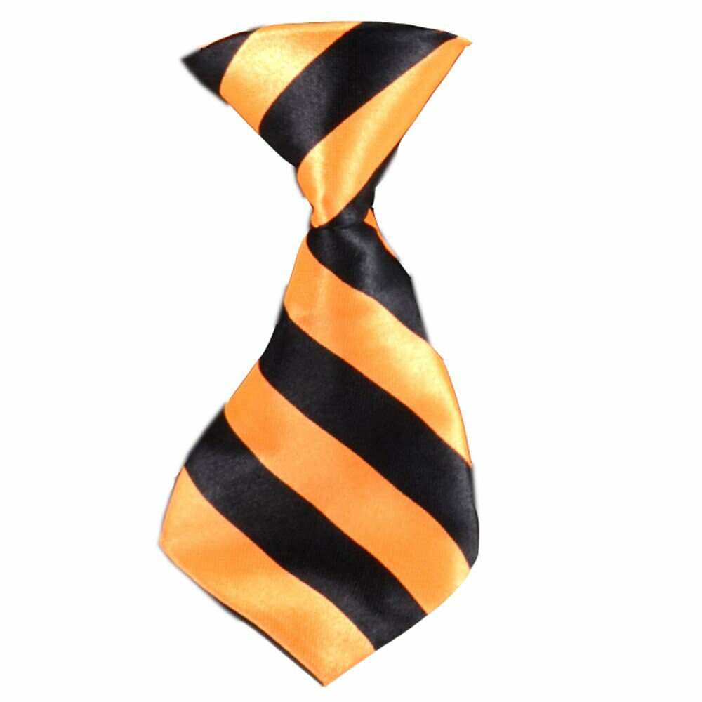 Dog tie orange, black striped