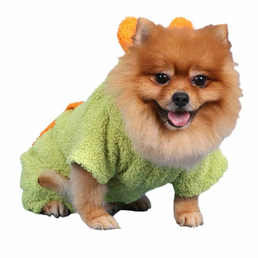 Green warm dog pullover soft and silky